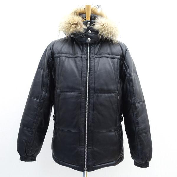 MALE＆Co. / メイル アンド コー ◆ラムレザージャケット/ダウンジャケット/ラクーンファー/L 6571-1404 メンズ 【中古】