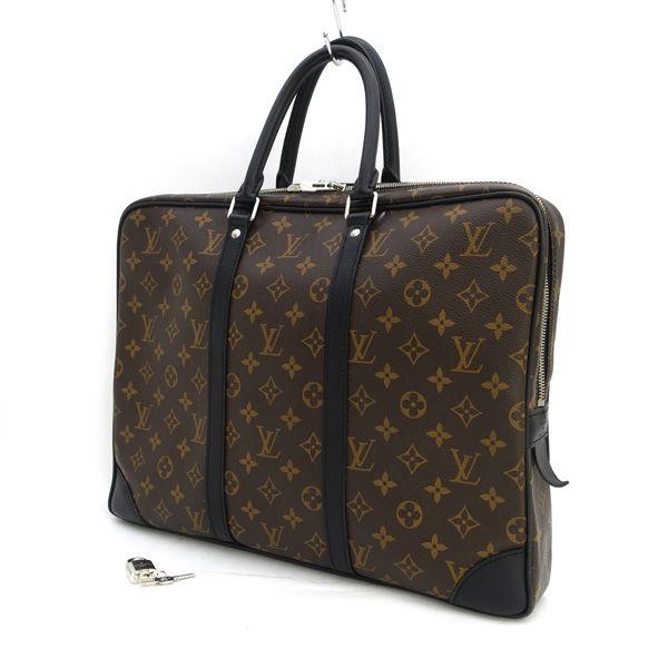 LOUIS VUITTON / ルイヴィトン ◆ポルトドキュマン ヴォワヤージュ モノグラムマカサー ビジネス 書類 M40225【バッグ】【中古】