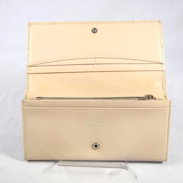 Vivienne Westwood / ヴィヴィアンウエストウッド ■オーブ 長財布 レザー アイボリー【財布/サイフ/ウォレット】【中古】 |au PAY マーケット