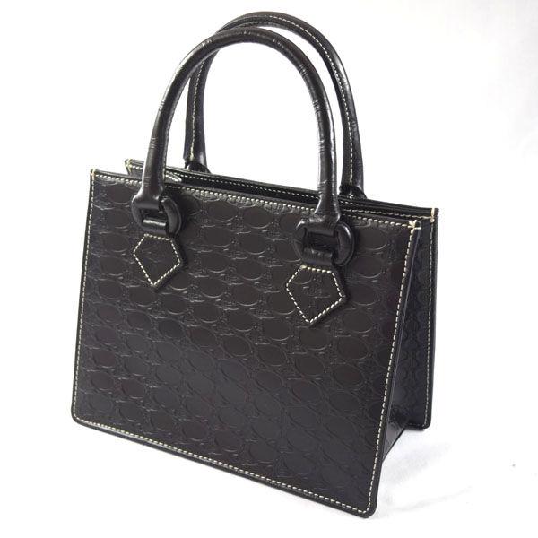 Vivienne Westwood / ヴィヴィアンウエストウッド ■OVAL ORB ハンドトートバッグ レザー 黒【バッグ/バック/BAG】 【中古】 の通販は