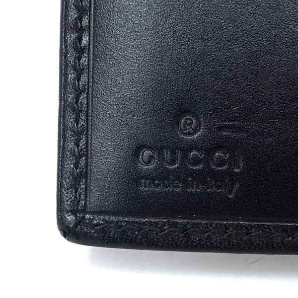 GUCCI / グッチ □4穴 A5 レザー システム手帳カバー ブラック