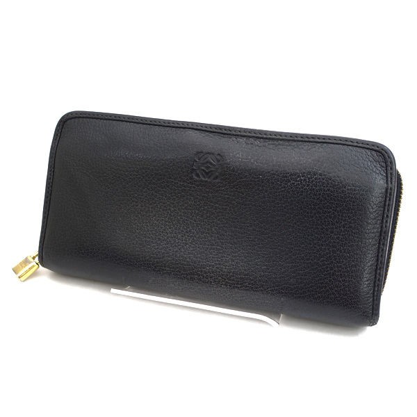 LOEWE / ロエベ ■ラウンドファスナー　長財布 　レザー 　ブラック ブランド【サイフ/ウォレット/wallet/コイン】 【中古】 ｜au  PAY マーケット