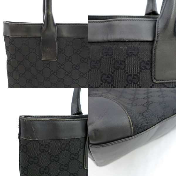 GUCCI / グッチ □トートバッグ GG キャンバス レザー ブラック 33889 ...