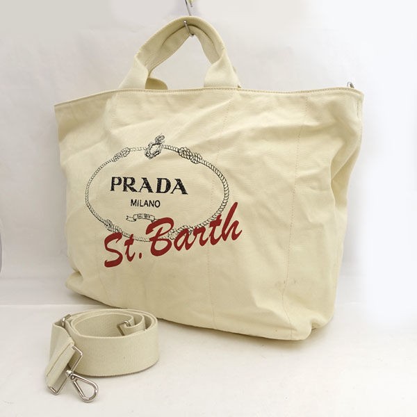 PRADA / プラダ □2way ショルダーバッグ St.Barth カナパ キャンバス