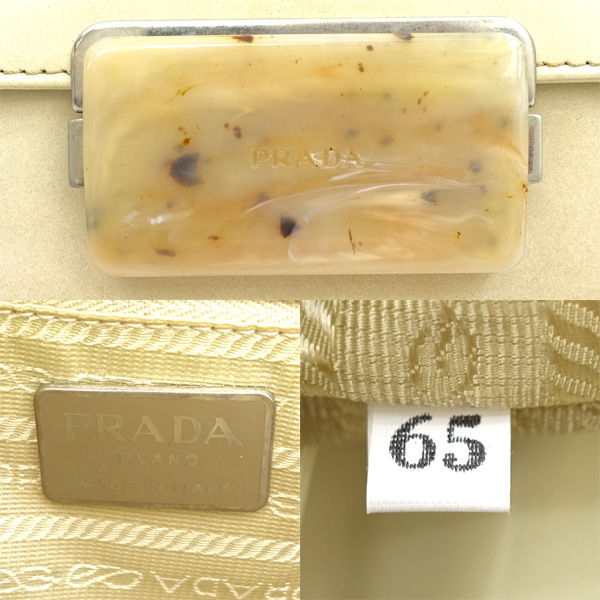 PRADA / プラダ □エナメル ショルダーバッグ ベージュ