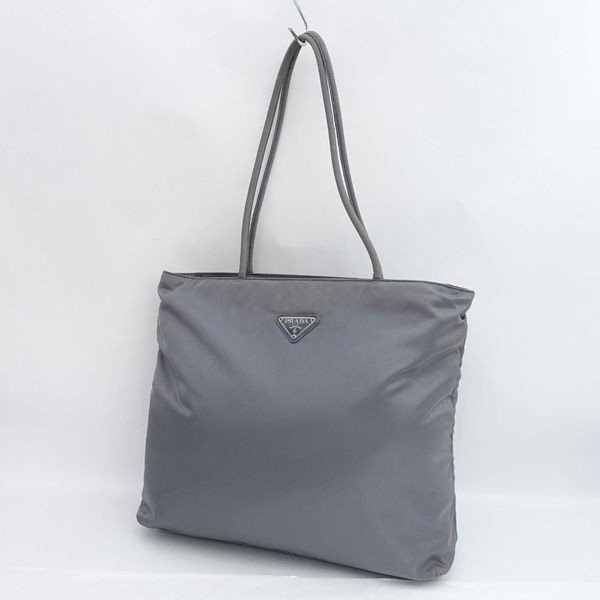 PRADA / プラダ ■トートバッグ ビジネス お出かけ ナイロン グレー ブランド【バッグ/バック/BAG/鞄/カバン】 【中古】 の通販は