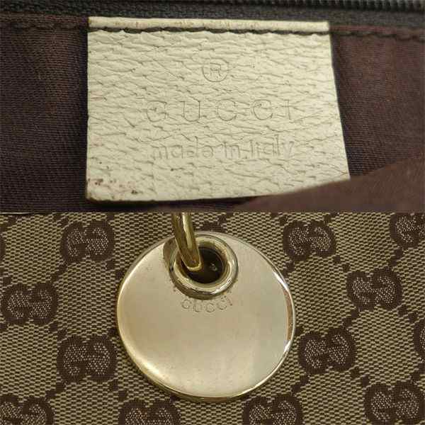 GUCCI / グッチ □トートバッグ GGキャンバス レザー ベージュ