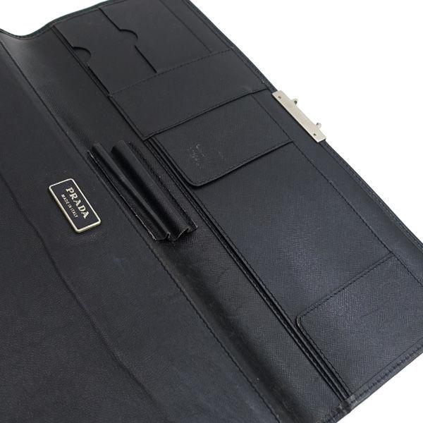 PRADA / プラダ □書類ケース クラッチバッグ ビジネス レザー メタル