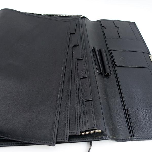PRADA / プラダ □書類ケース クラッチバッグ ビジネス レザー メタル
