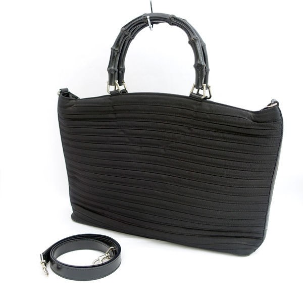 GUCCI / グッチ ■２WAYショルダーバッグ バンブー　ブラック エナメル　ブランド【バッグ/バック/BAG/鞄/カバン】 【中古】 の通販は