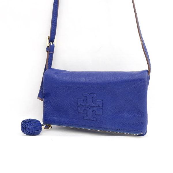 TORY BURCH / トリーバーチ ■ショルダーバッグ ロゴ レザー ブルー ブランド【バッグ/バック/BAG/鞄/カバン】 【中古】