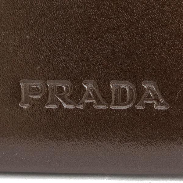 PRADA / プラダ ◇ポーチ 小物入れ レザー 茶 ストラップ ブランド