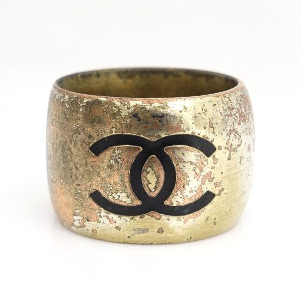 CHANEL ココマーク&ハート リング 13号 ゴールド ヴィンテージ