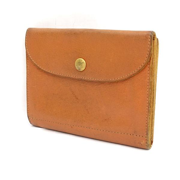 極美品✨IL BISONTE イルビゾンテ　レザー　二つ折り財布　牛革　ブラウン IL BISONTE イルビゾンテ 財布 二つ折りコンチョウオレット 二