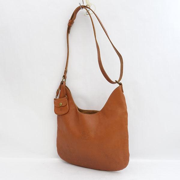 IL BISONTE / イルビゾンテ ■ショルダー バッグ レザー ブラウン系 ミニポーチ付 ブランド【バッグ/BAG/鞄/カバン】 【中古】
