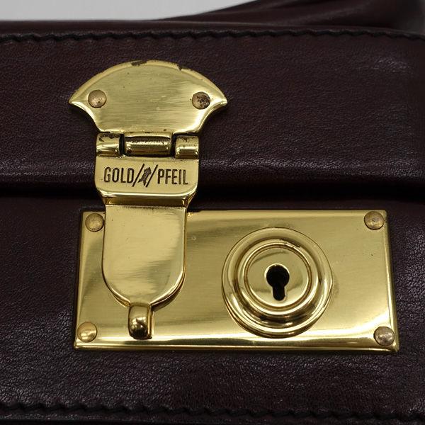 GOLD PFEIL / ゴールドファイル □トランク 旅行バッグ レザー ワイン