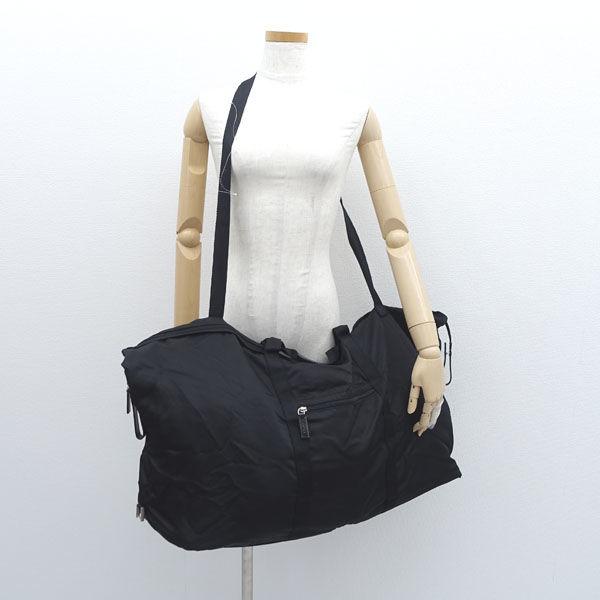 中古 グッチ GUCCI ボストンバッグ ショルダー ナイロン レザー 紫