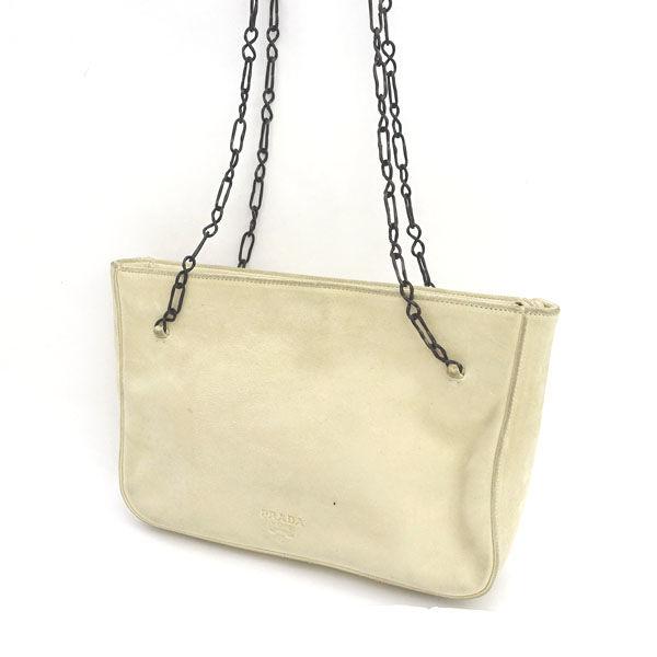 PRADA / プラダ ■チェーンショルダー　バッグ　スエード　ベージュ B7345 ブランド【バッグ/バック/BAG/鞄/カバン】 【中古】 PRADA / プラダ □チェーンショルダー バッグ スエード ベージュ B7345