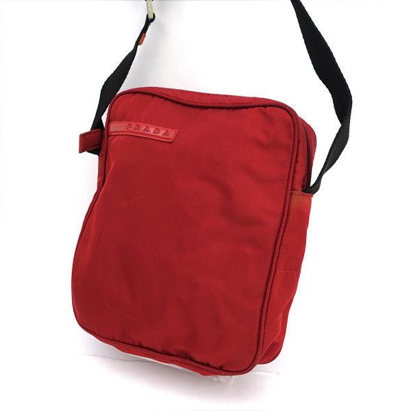 PRADA / プラダ ■スポーツ　ショルダーバッグ　クロスボディ　ナイロン　レッド ブランド【バック/BAG/鞄/カバン】 【中古】