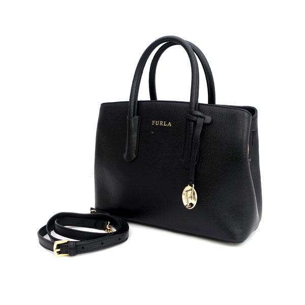 FURLA / フルラ ■２WAY　ハンドバッグ　ショルダーバッグ　レザー　ブラック ブランド【バッグ/バック/BAG】 【中古】