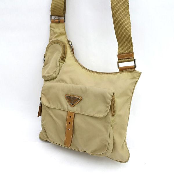 PRADA / プラダ ■クロスボディバッグ　ショルダーバッグ　ベージュ　ナイロン ブランド【バック/BAG/鞄/カバン】 【中古】