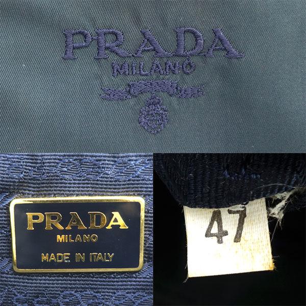 PRADA / プラダ □セミショルダー トートバッグ ナイロン ネイビー