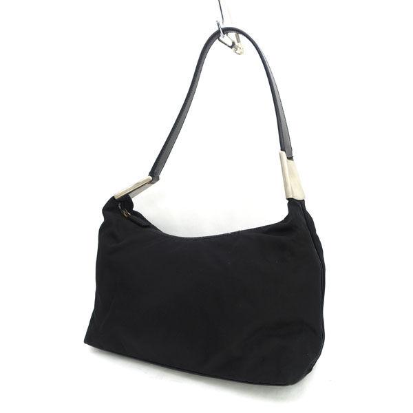 PRADA / プラダ ■セミショルダーバッグ　ワンショルダー　テスート　ブラック  ブランド【バック/BAG/鞄/カバン】 【中古】