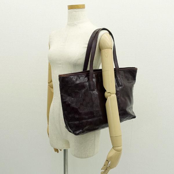 GUCCI / グッチ ■GGトートバッグ　インプリメ　PVC　レッドブラウン  ブランド【バッグ/バック/BAG/鞄/カバン】 【中古】 GUCCI / グッチ □GGトートバッグ インプリメ PVC レッドブラウン
