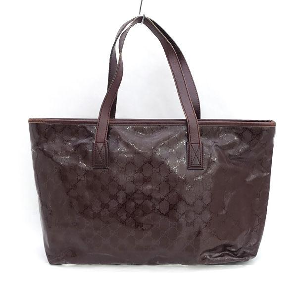 GUCCI / グッチ ■GGトートバッグ　インプリメ　PVC　レッドブラウン  ブランド【バッグ/バック/BAG/鞄/カバン】 【中古】 GUCCI / グッチ □GGトートバッグ インプリメ PVC レッドブラウン