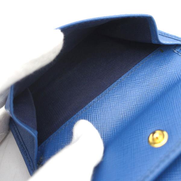 PRADA / プラダ □二つ折り財布 カード レザー ブルー 1M0176 ブランド