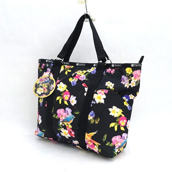 LESPORTSAC / レスポートサック ■ハンドバッグ　チェスティ　花柄　ブラック　ナイロン ブランド 【未使用】