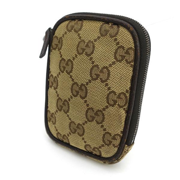 GUCCI / グッチ ■シガレットポーチ　小物入れ　キャンバス　ポーチ　GG　ブラウン 162351 493075 ブランド【中古】
