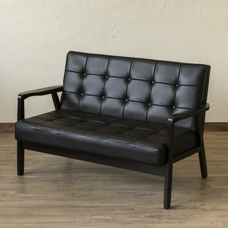 レトロソファ PVC 一人掛け ホワイト レトロソファーPVC 1人用シングル