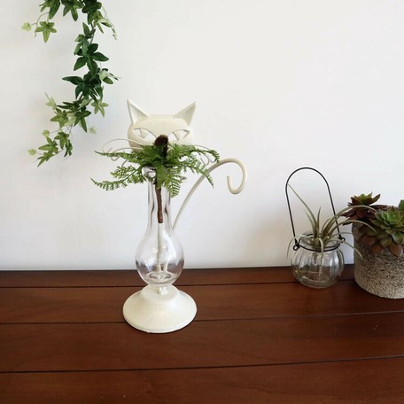 販促品 ノベルティーにも 一輪挿し フラワーベース 花瓶 ネコ 白 インテリアグリーン フラワースタンドの通販はau Pay マーケット ロシナンテ オンライン