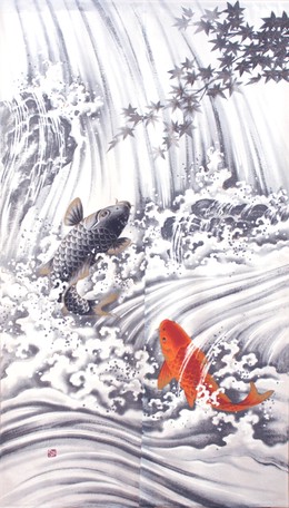 のれん 85x150cm 鯉の滝登り レース 日本製 目隠し ファブリック 敷物の通販はau Pay マーケット ロシナンテ オンライン