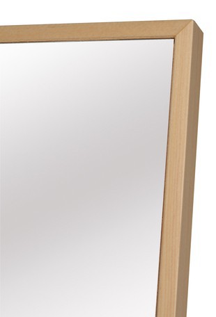 細枠ウォールミラー幅42cm 天然木/北欧風/日本製/ナチュラル/鏡/全身鏡 