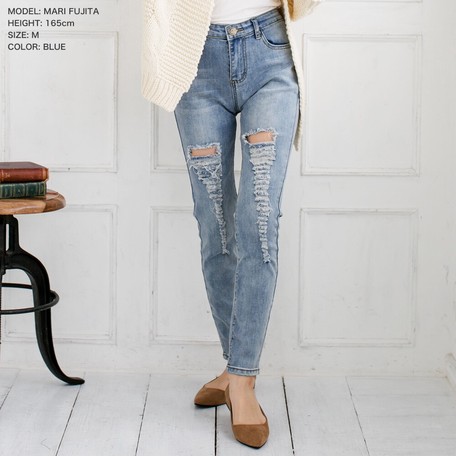 デニム フロントハイダメージデニムスキニー クラッシュデニム の通販はau Pay マーケット ロシナンテ オンライン