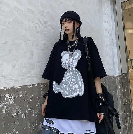 大きいサイズ 韓国 レディース ファッション Tシャツ Ll 4l ドクロプリントの通販はau Pay マーケット ロシナンテ オンライン