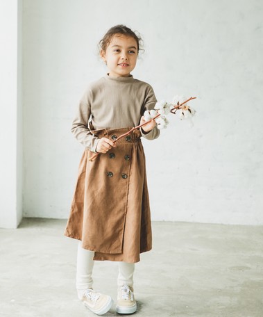 トレンチスカート 異素材 コンビ 長袖 ロングスリーブ リブ ワンピース ベビー キッズ ドレスの通販はau Pay マーケット ロシナンテ オンライン