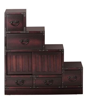 特別セール中 収納家具 タンス・チェスト レトロ調 右階段 / 家具