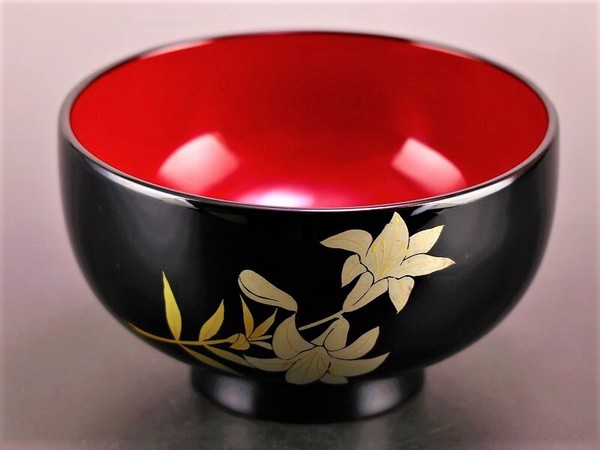 誕生花付き汁椀 黒 7月13日 鉄砲百合 / 生活雑貨 食器・キッチン 碗・椀の通販は