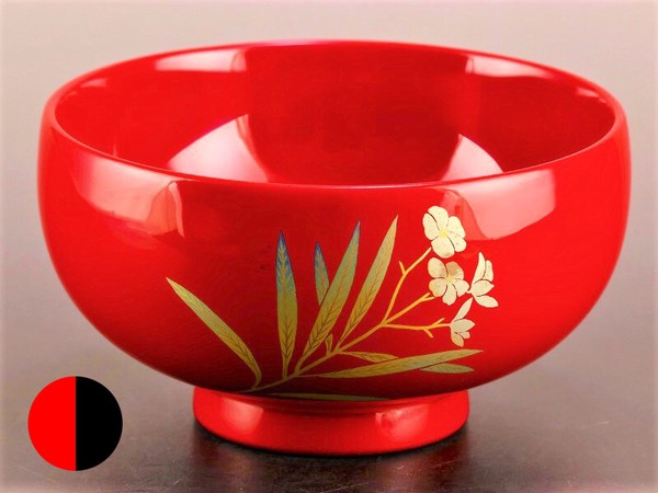 誕生花付き汁椀 黒 8月12日 夾竹桃(キョウチクトウ) / 生活雑貨 食器・キッチン 碗・椀の通販は 10,500円