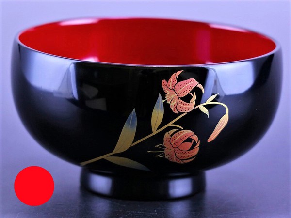 誕生花付き汁椀 朱 9月1日 鬼百合 / 生活雑貨 食器・キッチン 碗・椀の通販は