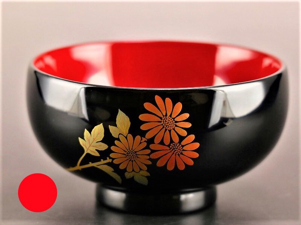 誕生花付き汁椀 朱 10月1日 菊 / 生活雑貨 食器・キッチン 碗・椀の通販は 8,085円