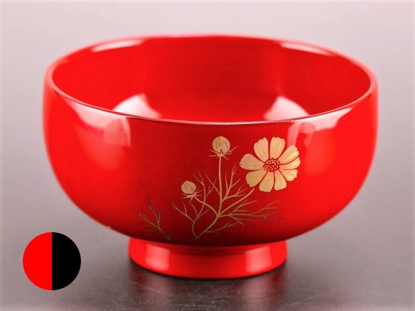 誕生花付き汁椀 黒 10月の花 秋桜(コスモス) / 生活雑貨 食器・キッチン 碗・椀の通販は