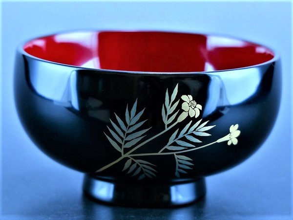 誕生花付き汁椀 黒 11月7日 フレンチマリーゴールド / 生活雑貨 食器・キッチン 碗・椀の通販は 10,500円