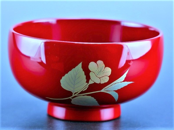 誕生花付き汁椀 朱 11月10日 ハイビスカス / 生活雑貨 食器・キッチン 碗・椀の通販は