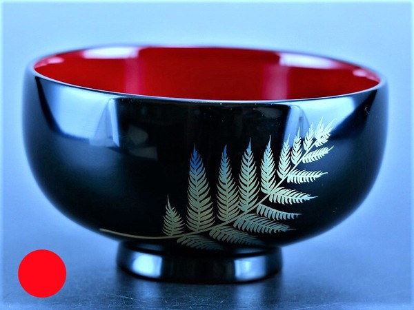 誕生花付き汁椀 朱 11月23日 雌羊歯(メシダ) / 生活雑貨 食器・キッチン 碗・椀の通販は