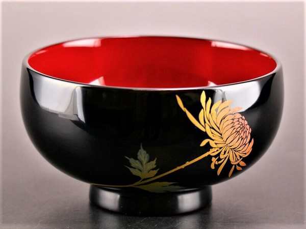 誕生花付き汁椀 黒 12月9日 紅白菊 / 生活雑貨 食器・キッチン 碗・椀の通販は