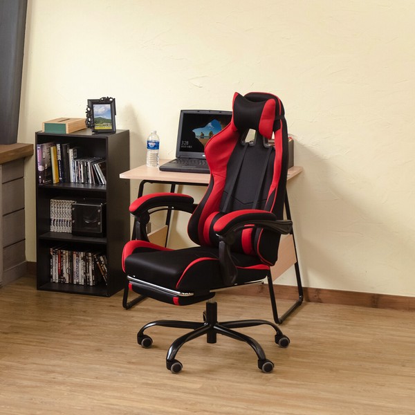 フルフラットメッシュレーシングチェア　レッド フルフラットメッシュレーシングチェア BK/BL/GR/RD : 中古パソコンの